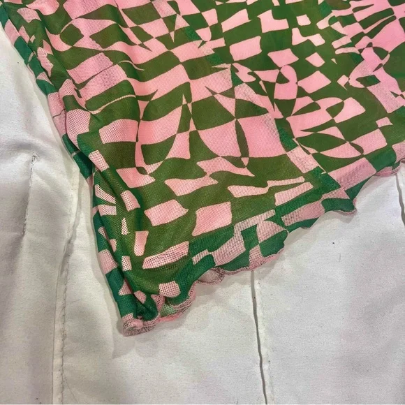 Princess Polly Pink and Green Geometric Top - Picture 3 of 7